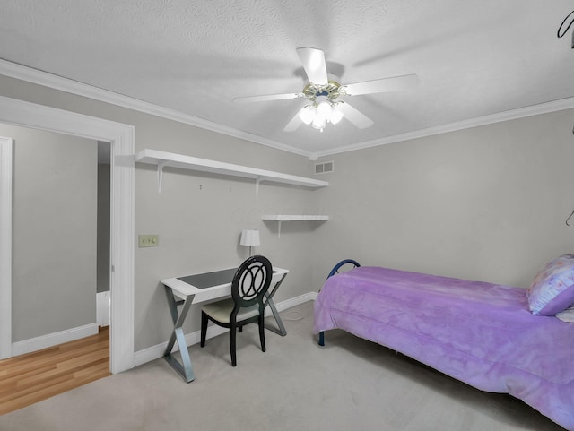 832 Lynnfield Dr, Westerville, OH 43081 - carpeted bedroom with crown molding and ceiling fan