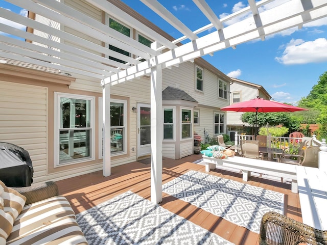 832 Lynnfield Dr, Westerville, OH 43081 - wooden terrace featuring outdoor dining space and a pergola
