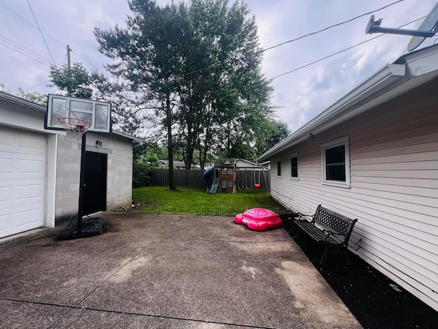 157 Saratoga Dr, Johnstown, OH 43031 - view of patio with a playground and an outdoor structure