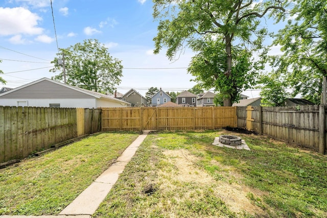 591 S 22nd St, Columbus, OH 43205 - fenced backyard with a fire pit