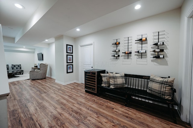 1355 Fisher Run Ct, Columbus, OH 43235 - wine area with wood finished floors and recessed lighting