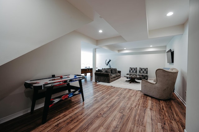 1355 Fisher Run Ct, Columbus, OH 43235 - game room with wood finished floors and recessed lighting