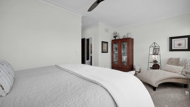 1098 Oregon Ave, Columbus, OH 43201 - bedroom featuring crown molding and ceiling fan