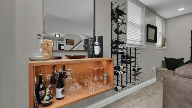 1098 Oregon Ave, Columbus, OH 43201 - wine cellar featuring carpet flooring and a dry bar