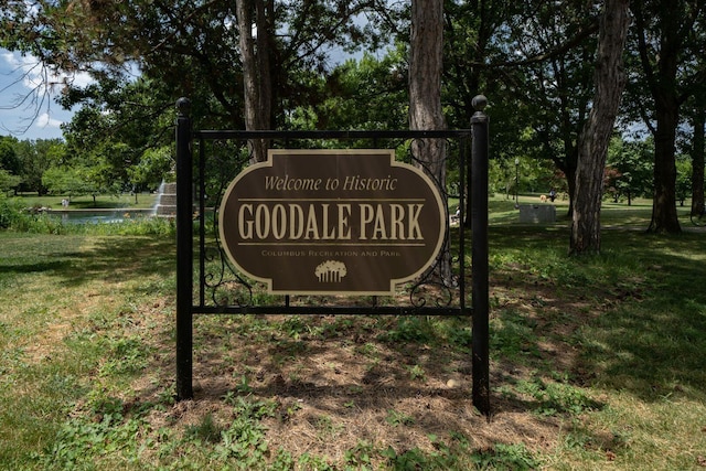 1098 Oregon Ave, Columbus, OH 43201 - community sign featuring a yard and a water view