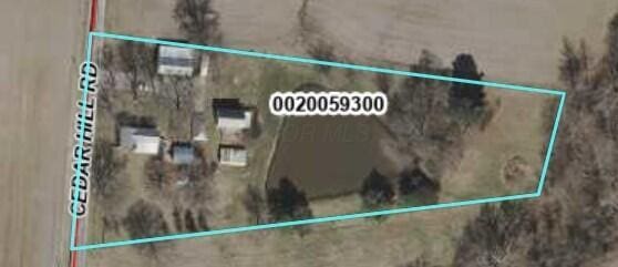 2380 Cedar Hill Rd SW, Amanda, OH 43102 - aerial overview of property's location featuring property parcel outlined