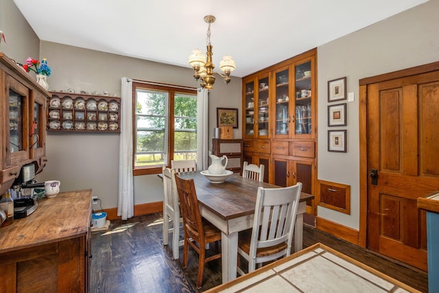 2380 Cedar Hill Rd SW, Amanda, OH 43102 - dining room featuring dark wood-type flooring and a chandelier