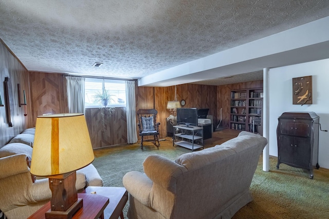 591 Knights Ave, Columbus, OH 43230 - carpeted living area featuring wooden walls