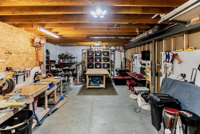 8210 Lilium Way, Plain City, OH 43064 - unfinished below grade area with a workshop area