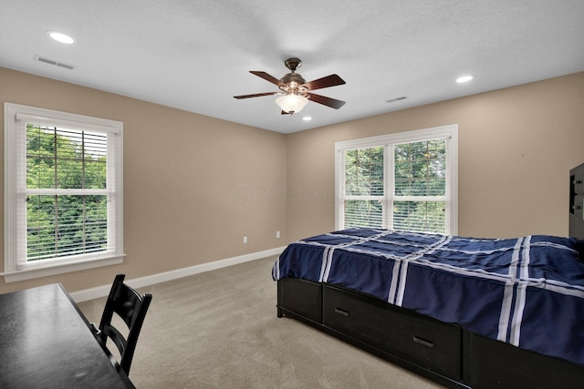 125 Fallen Ash Dr, Granville, OH 43023 - bedroom with light carpet, recessed lighting, and a ceiling fan