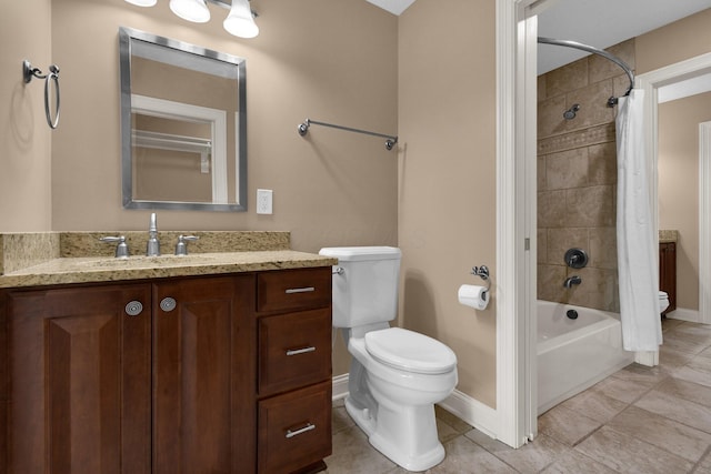 125 Fallen Ash Dr, Granville, OH 43023 - bathroom with vanity, shower / bath combo, and tile patterned floors
