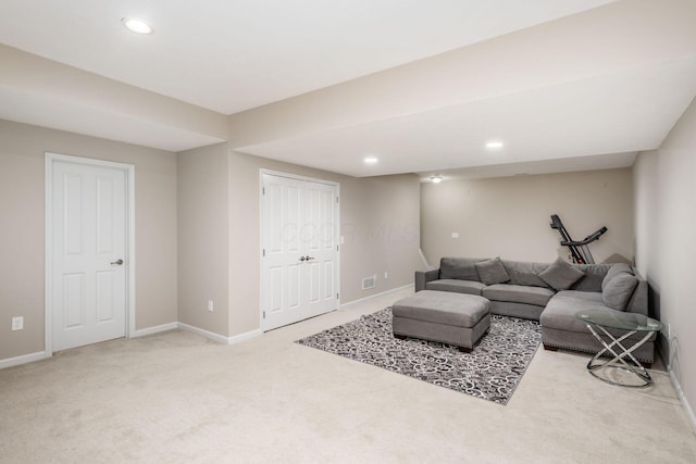 4609 Stoneworth Dr Unit 58, Hilliard, OH 43026 - living room with carpet, baseboards, and recessed lighting