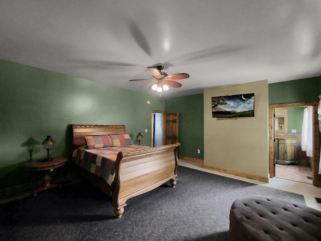1803 County Road 26, Marengo, OH 43334 - carpeted bedroom with connected bathroom and a ceiling fan