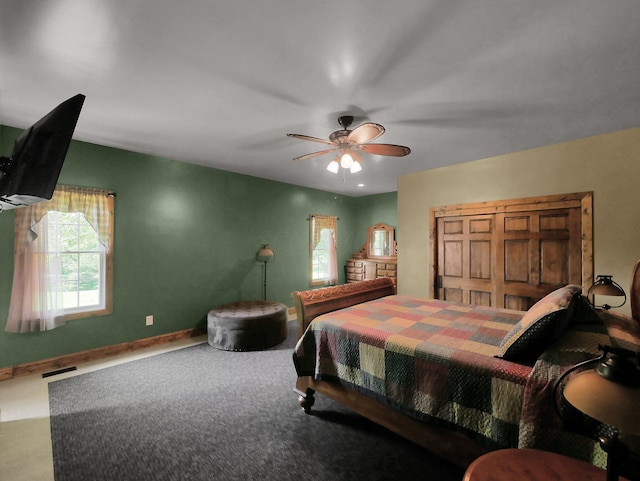 1803 County Road 26, Marengo, OH 43334 - bedroom with carpet, multiple windows, and a ceiling fan