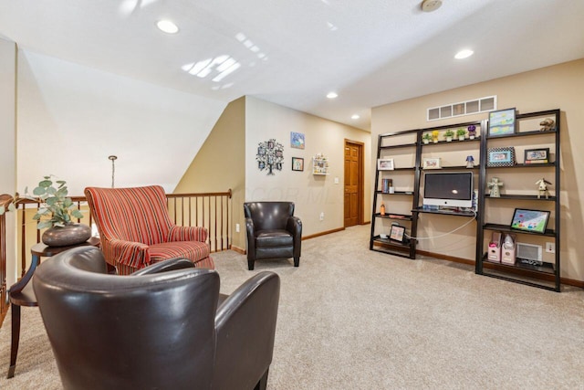 332 Waters Edge Dr, Hebron, OH 43025 - living area with carpet floors, recessed lighting, and vaulted ceiling