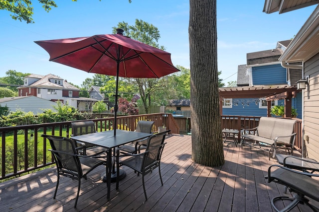 1480 Lincoln Rd, Columbus, OH 43212 - wooden deck with outdoor dining area and a residential view