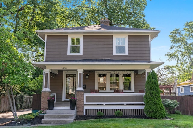 1480 Lincoln Rd, Columbus, OH 43212 - american foursquare style home featuring covered porch and a chimney