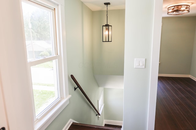 214 Moull St, Newark, OH 43055 - stairs featuring healthy amount of natural light and hardwood / wood-style floors