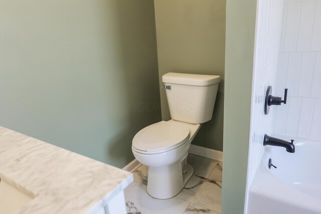 214 Moull St, Newark, OH 43055 - full bathroom featuring vanity, marble finish flooring, and  shower combination