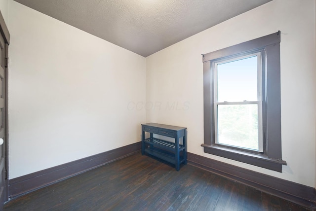 1214 Hamlet St, Columbus, OH 43201 - spare room with dark wood-style floors, plenty of natural light, and a textured ceiling