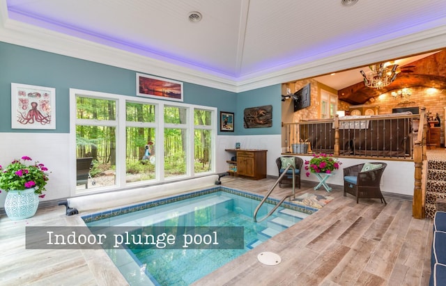 525 Floral Valley Dr W, Howard, OH 43028 - view of pool featuring a chandelier