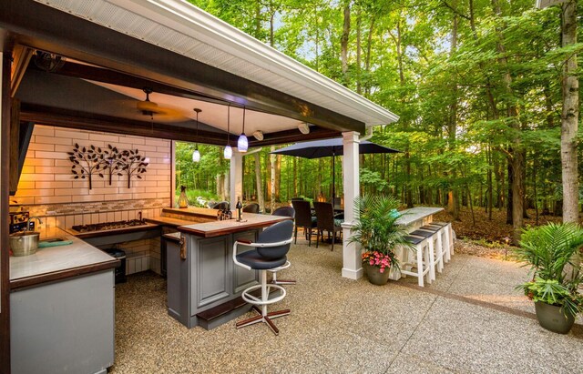 525 Floral Valley Dr W, Howard, OH 43028 - view of patio with ceiling fan