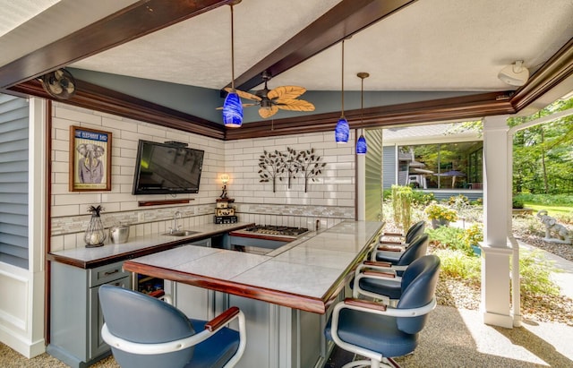 525 Floral Valley Dr W, Howard, OH 43028 - view of patio / terrace featuring a ceiling fan