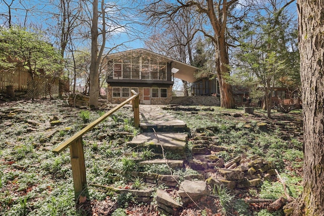 220 Hardy Way, Worthington, OH 43085 - back of house featuring stone siding