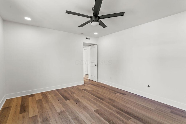 251 E Kossuth St Unit A, Columbus, OH 43206 - spare room with ceiling fan, recessed lighting, and wood finished floors