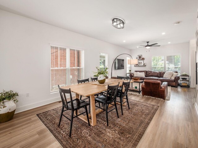 1210 Madison Ave, Columbus, OH 43205 - dining area with plenty of natural light, ceiling fan, wood finished floors, and recessed lighting
