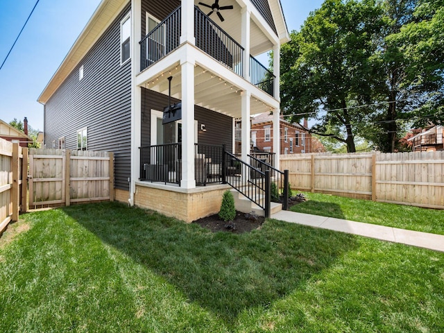 1210 Madison Ave, Columbus, OH 43205 - back of property featuring a balcony and a fenced backyard