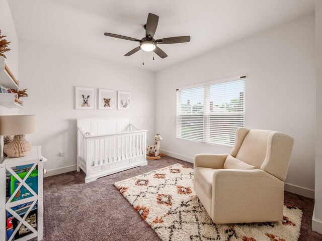 1210 Madison Ave, Columbus, OH 43205 - carpeted bedroom featuring a nursery area and ceiling fan
