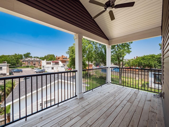 1210 Madison Ave, Columbus, OH 43205 - deck with a ceiling fan and a residential view