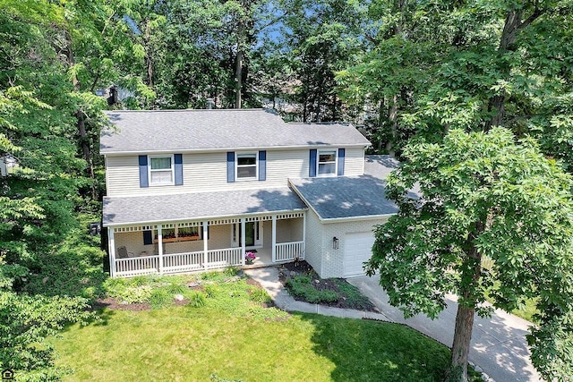 1212 Autumn Creek Cir, Westerville, OH 43081 - victorian home featuring covered porch, a garage, and a front lawn