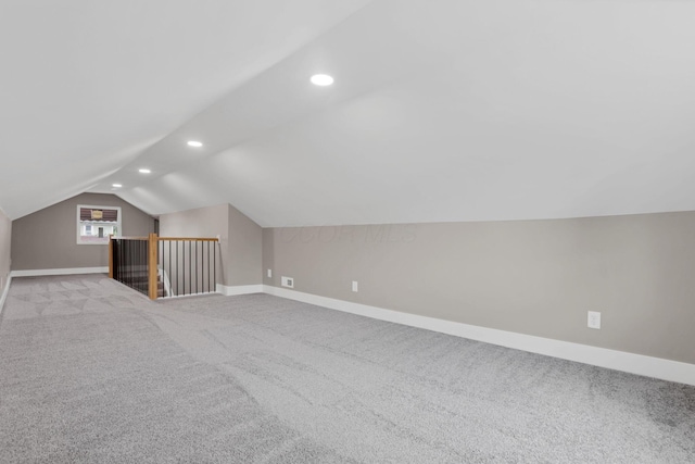 714 E 2nd St, Logan, OH 43138 - bonus room with recessed lighting, vaulted ceiling, and carpet flooring