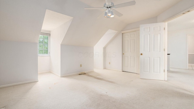 1486 Sedgefield Dr, New Albany, OH 43054 - additional living space featuring lofted ceiling, ceiling fan, and carpet floors