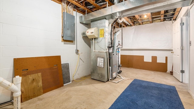 1486 Sedgefield Dr, New Albany, OH 43054 - unfinished below grade area with electric panel and concrete block wall
