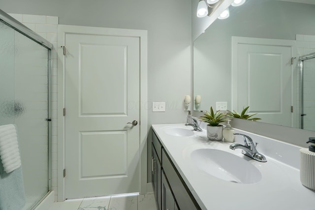 1957 Cumberland St, Newark, OH 43055 - full bathroom featuring a stall shower and double vanity