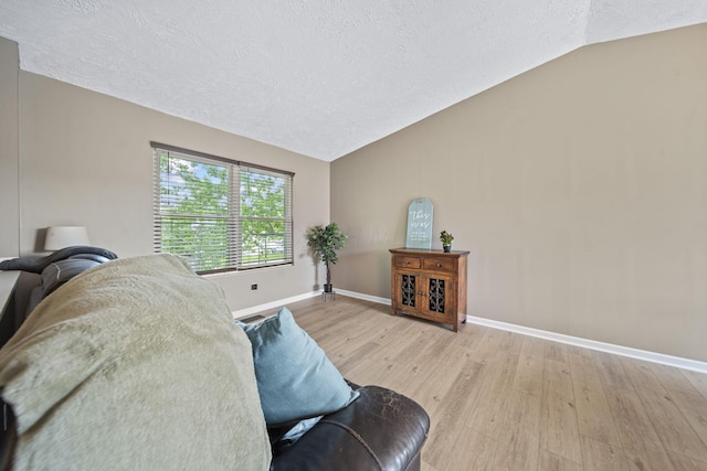 7603 Charlesway Dr Unit 87, Columbus, OH 43085 - living area featuring lofted ceiling, a textured ceiling, and wood finished floors