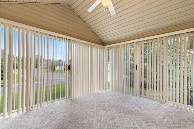 6858 Winrock Dr, New Albany, OH 43054 - unfurnished sunroom featuring vaulted ceiling