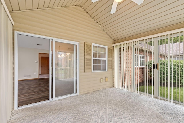 6858 Winrock Dr, New Albany, OH 43054 - unfurnished sunroom featuring vaulted ceiling