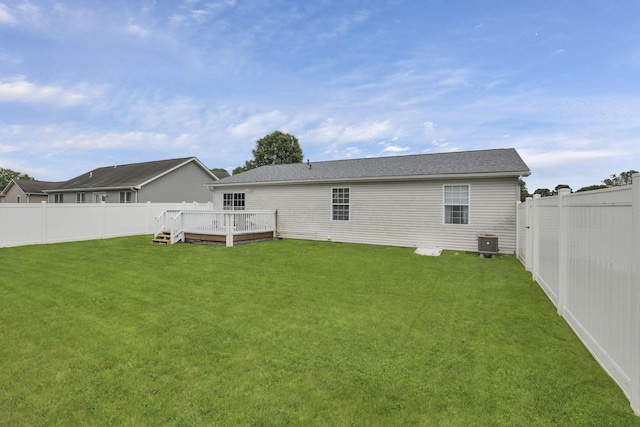 5010 Nelson Dr, South Bloomfield, OH 43103 - rear view of property featuring a deck and central AC unit