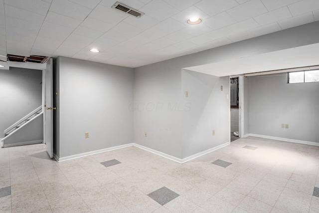 8800 Greenburg Dr, Powell, OH 43065 - below grade area with baseboards and recessed lighting