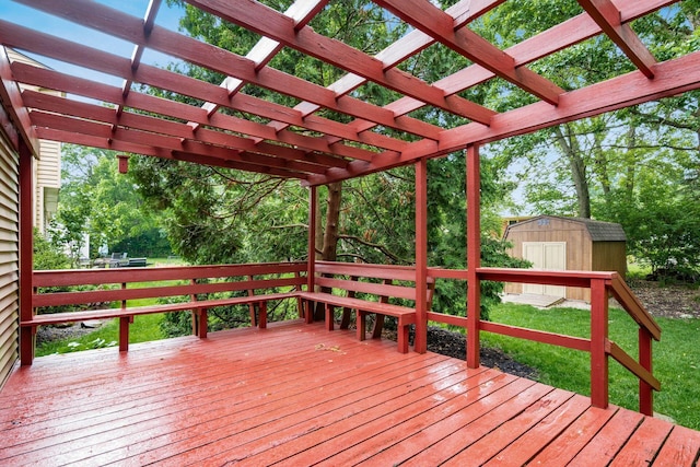 8800 Greenburg Dr, Powell, OH 43065 - wooden deck featuring a pergola