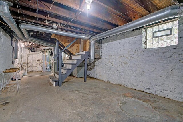193 E Mithoff St Unit 193, Columbus, OH 43206 - below grade area with gas water heater and stairway