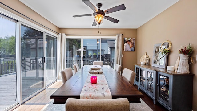 5225 Springdale Blvd, Hilliard, OH 43026 - dining space with wood finished floors and ceiling fan