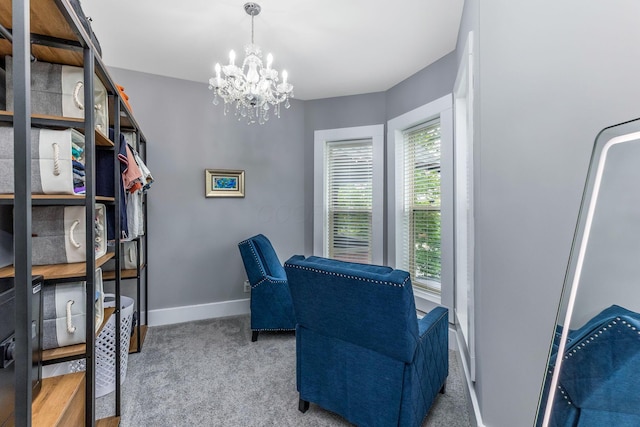 1167 Neil Ave, Columbus, OH 43201 - office with carpet floors, a chandelier, and baseboards