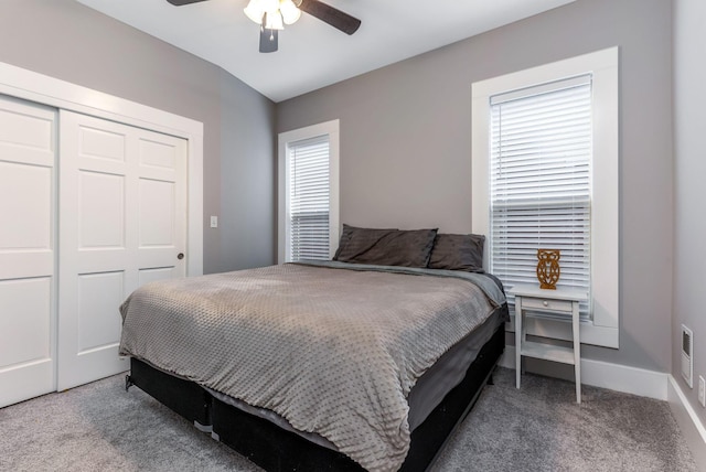 1167 Neil Ave, Columbus, OH 43201 - bedroom featuring carpet flooring, a closet, a ceiling fan, and baseboards