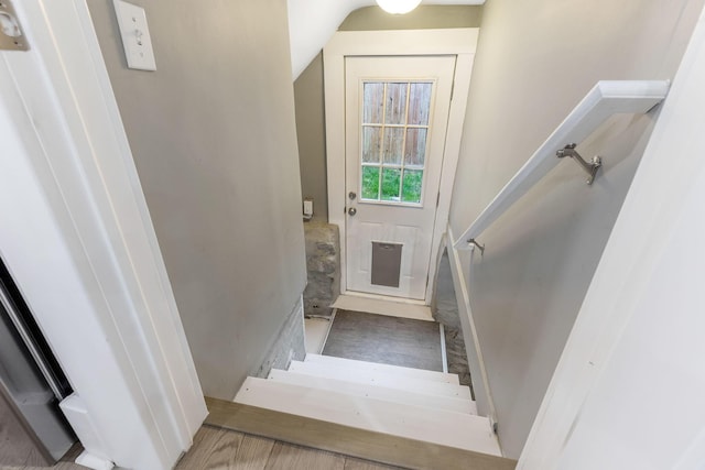 1167 Neil Ave, Columbus, OH 43201 - stairs featuring wood finished floors and lofted ceiling