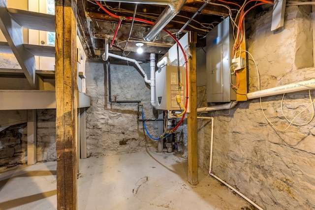1167 Neil Ave, Columbus, OH 43201 - unfinished basement featuring electric panel and water heater